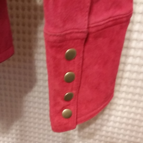 FINAL! PINK SUEDE LEATHER JACKET - Picture 5 of 8